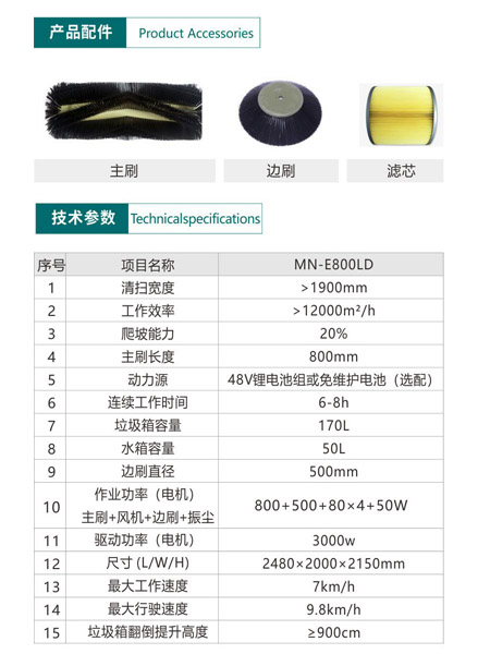 新型全封闭自卸式大通扫地机MN-E800LD
